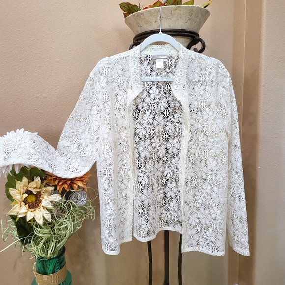 Coldwater Creek Jackets & Blazers - Coldwater Creek Soft Lace Cream Jacket